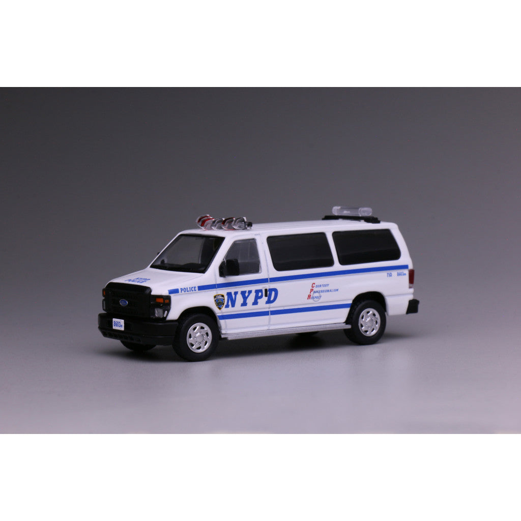Mô hình xe 596 1:64 Ford E350 Van NYPD  Màu Đen Mặc Thường Phục Van