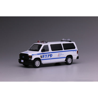 Mô hình xe 596 1:64 Ford E350 Van NYPD  Màu Đen Mặc Thường Phục Van