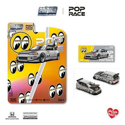 [Mocus Bán lượt mua trước] Sắp ramắt mô hình xe POPRACE 1:64 Honda Civic Eg6 MK5 Rocket MOON EYE #010