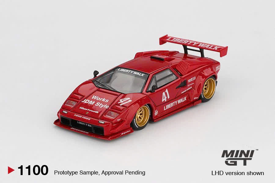 [Mocus Bán lượt mua trước] Sắp ra mắt Tháng 01/2026 mô hình xe Mini GT 1:64 Lamborghini Countach LB-WORKS Red 1100